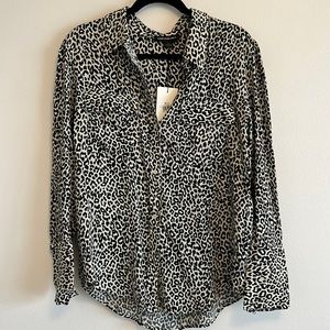 Something Navy Cheetah Blouse